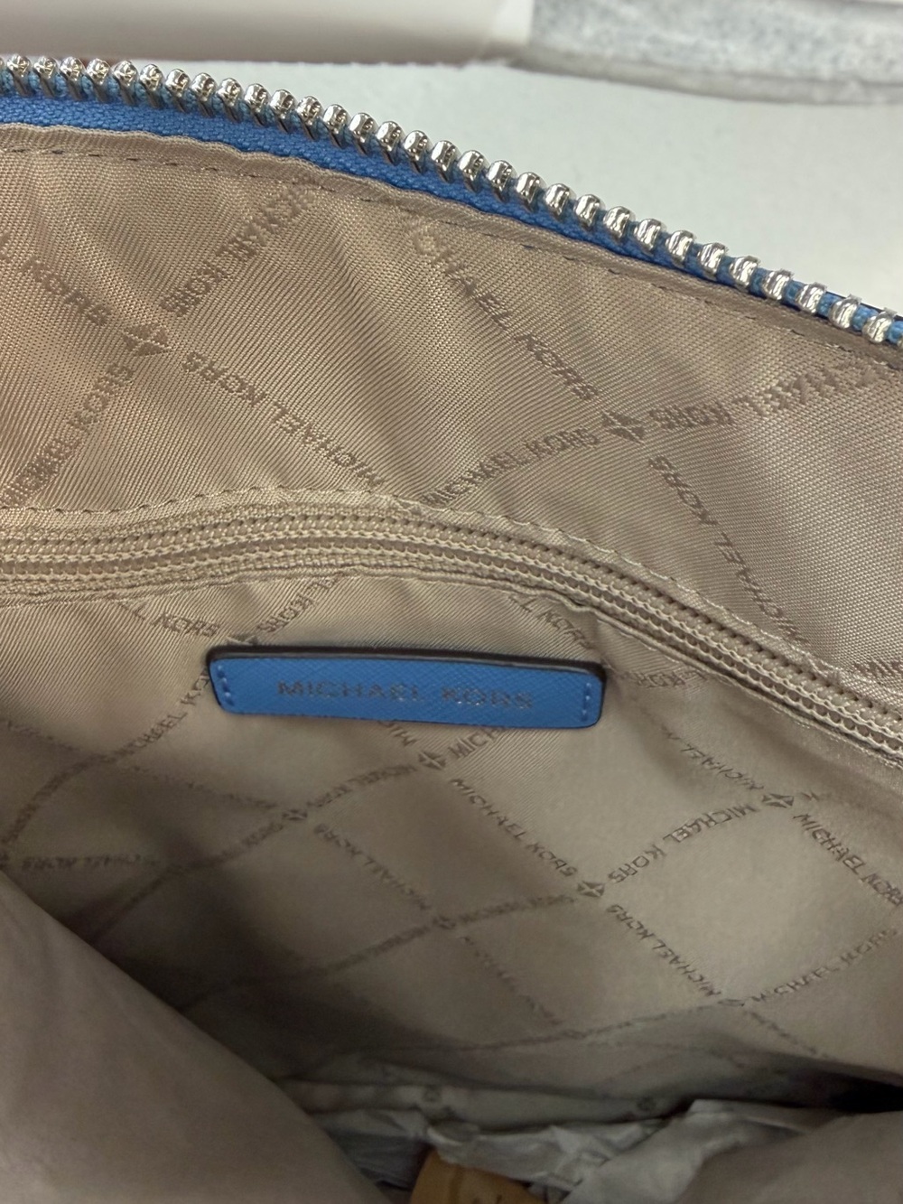 Michael Kors Blue Saffiano Shoulder Bag - Picture 4 of 8